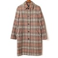 チェックウールロングコート 40 バーバリーロンドン br01001825 BURBERRY LONDON グレー レディース