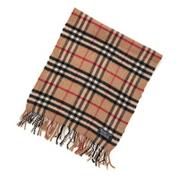チェックマフラー バーバリーズ 42601 ベージュ系 プレゼント カシミア100% 定番のノバチェック