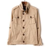 チェック切替ミニタリージャケット M バーバリーブラックレーベル 64061 BURBERRY BLACK LABEL ベージュ メンズ