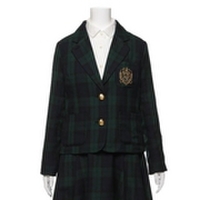 チェック柄金ボタンジャケット