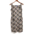ノースリーブ　チェックワンピース　ボタン付き 38 バーバリーブルーレーベル 74503 BURBERRY BLUE LABEL グレー レディース