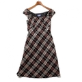 ノースリーブチェックワンピース 38 バーバリーブルーレーベル 67562 BURBERRY BLUE LABEL ブラック レディース