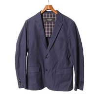 ノッチドラペルテーラードシングルジャケット L バーバリーブラックレーベル br01002280 BURBERRY BLACK LABEL ネイビー メンズ