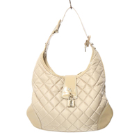 バーバリー BURBERRY キルティング ロゴ入りハンドバッグ 37271 ベージュ系 レディース