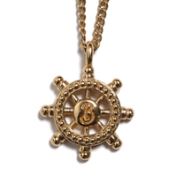 バーバリーズ ペンダント 38189 ゴールド系 レディース マリンコーデにも最適な舵輪モチーフ