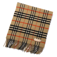 バーバリーズ　チェックマフラー　30024　茶×赤　バーバリーの定番デザインです