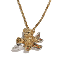 バーバリーロンドン  テディベアペンダント 37586 ゴールド系 可愛いテディベアが付いているペンダント