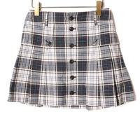 フロントボタンフレアチェックスカート 36 バーバリーブルーレーベル br01001660 BURBERRY BLUE LABEL ブルー レディース