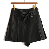 ベルト装飾レザーラップスカート ブラック 36 バーバリーロンドン 68249 BURBERRY LONDON ブラック レディース