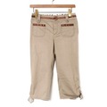 ベルベットラインリボン装飾ハーフパンツ 36 バーバリーブルーレーベル 70086 BURBERRY BLUE LABEL カーキ レディース