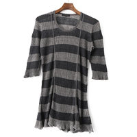 ボーダーチュニック 38 バーバリーブラックレーベル 51559 BURBERRY BLACK LABEL グレー系 レディース