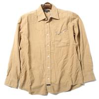 ポケット付ロゴ刺繍ロングスリーブコットンシャツ M バーバリーブルーレーベル 67279 BURBERRY BLUE LABEL ベージュ メンズ