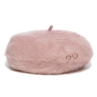 【50%OFF】メガネブローチつきふわふわベレー帽
