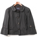 ラウンドカラーショート丈コート 42 バーバリーロンドン 75458 BURBERRY LONDON ブラック レディース