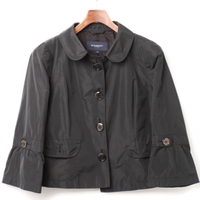 ラウンドカラーショート丈コート 42 バーバリーロンドン 75458 BURBERRY LONDON ブラック レディース