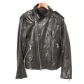 ラムレザーダブルライダースジャケット M バーバリーブラックレーベル 71167 BURBERRY BLACK LABEL ブラック メンズ