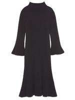 リブフレアニットミニワンピース/SAX