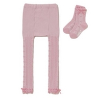 【50%OFF】リボンスカラップデザインスパッツ×ソックスセット