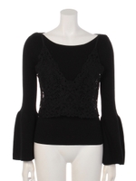 レースキャミSETフレアニットトップス/ベージュ