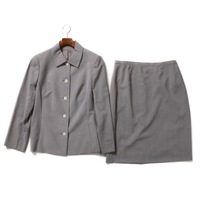 レギュラーカラージャケット 42 バーバリーロンドン 65337 BURBERRY LONDON グレー レディース