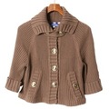 ロゴボタンケープニット 38 バーバリーブルーレーベル br01002259 BURBERRY BLUE LABEL ブラウン レディース