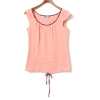 丈リボン装飾ノースリーブカットソー 38 バーバリーブルーレーベル 73916 BURBERRY BLUE LABEL ピンク レディース