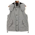 千鳥格子柄フード付きノースリーブジャケット L バーバリーブラックレーベル 62964 BURBERRY BLACK LABEL ブラック系 メンズ