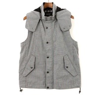 千鳥格子柄フード付きノースリーブジャケット L バーバリーブラックレーベル 62964 BURBERRY BLACK LABEL ブラック系 メンズ