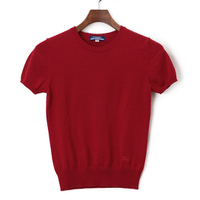 半袖セーター M バーバリーブルーレーベル 44193 レッド  レディース 秋冬コーディネートに華やかさをプラス