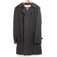 裏地チェックウエストベルトロングコート M バーバリーロンドン 75235 BURBERRY LONDON ブラック メンズ