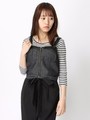 WEGO/デニムフェイクレザー切替ビスチェ