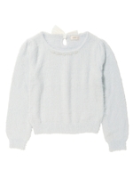 【選べる8色♪】ふわふわリボンマカロンニット/シロ