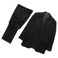 バーバリーブラックレーベル ライン入りセットアップスーツ ブラック系 拝絹の入ったフォーマルなスーツ