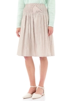 ボーダー×無地リバーシブルスカート/ベージュ(040)