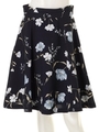 グラデフラワープリントフレアスカート/ネイビー