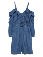 フリルデニムワンピース/BLU