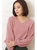 スウェードモールニット/ピンク(090)