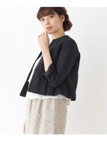 【WEB限定サイズ(SS・LL)】グログランノーカラージャケット/ライトベージュ(051)