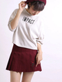 WEGO/ROSE刺繍プリーツミニスカート