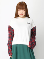 WEGO/チェックスリーブスウェット