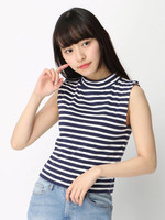 WEGO/柄ハイネックノースリーブTシャツ