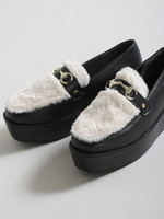 WEGO/ファー切り替えローファー