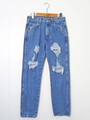 【USED】Wrangler クラッシュデニムパンツ