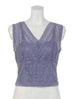 ストライプレースビスチェ/ブルー