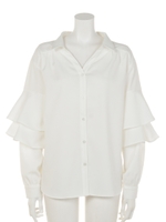 ダブルフリルSLVシャツTOP/WHT