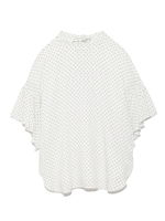 フリルスリーブドットブラウス/WHT
