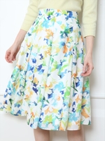 ペイントフラワースカート/ロイヤルブルー