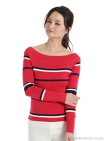 マルチボーダーニット/レッド