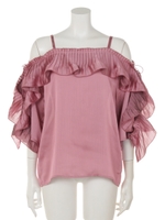 ラッフルフリルブラウス/PINK