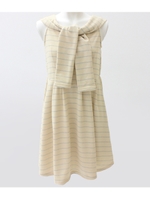 【Sandie anap】ラメ裏毛ボーダーオフショルワンピース/ベージュ(005)